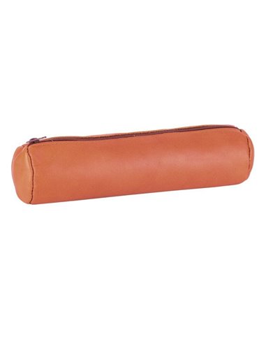 Penar etui rotund Oxford, piele naturala, Caramel