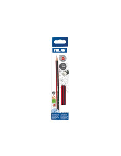 0712370312-12,Creion grafit cu radiera triunghiular HB MILAN - Set 12
