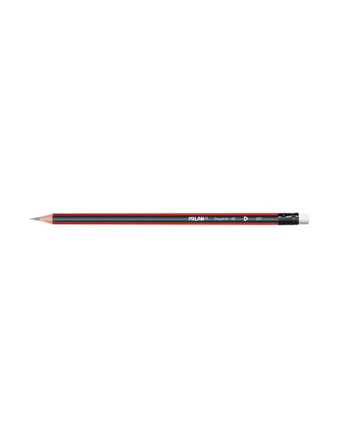 0712370312-12,Creion grafit cu radiera triunghiular HB MILAN - Set 12