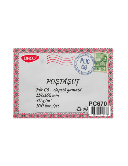PC670,Plic C6 gumat Set 100 Alb PC670 DACO