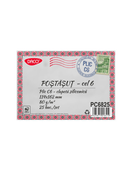 PC6825,Plic C6 Siliconic Set 25 Alb PC6825 DACO