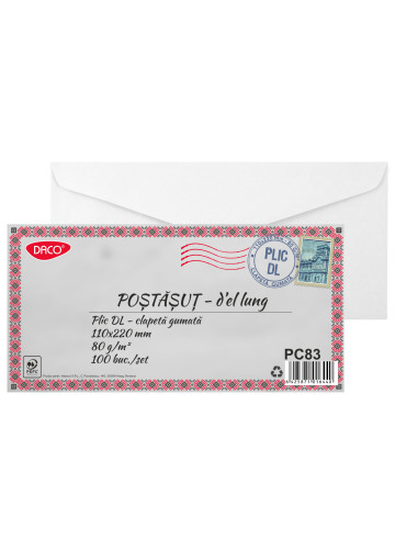 PC83,Plic DL gumat Set 100 PC83 Alb DACO