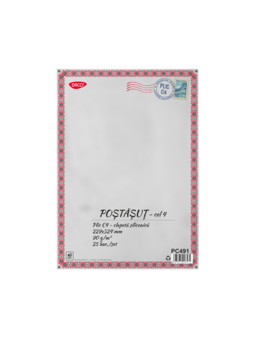 PC491-25,Plic C4 siliconic Alb PC491 DACO - Set 25