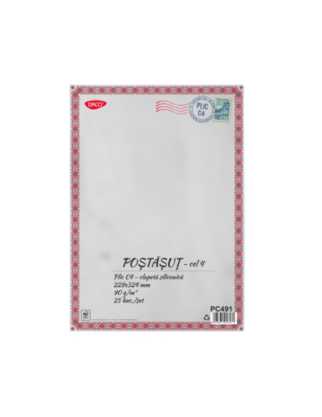 PC491-25,Plic C4 siliconic Alb PC491 DACO - Set 25