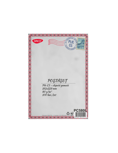 PC580L,Plic C5 gumat Set 100 clapeta lunga PC580L