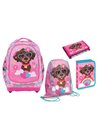 Set micul scolar S-COOL SC3367: Ghiozdan, Penar echipat, Sac sport, Portofel, Happy rainbow