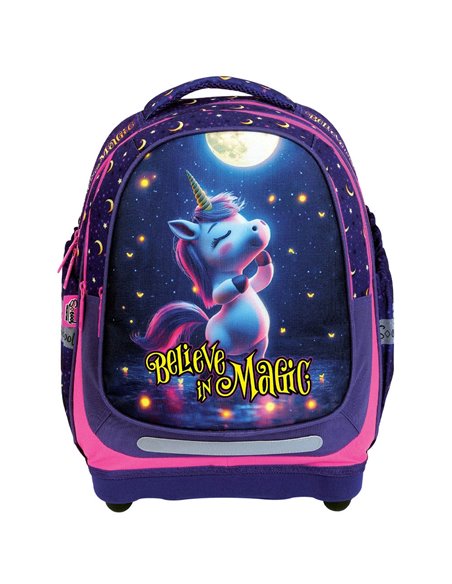 Set micul scolar S-COOL SC3366: Ghiozdan, Penar echipat, Sac sport, Portofel, Believe in magic