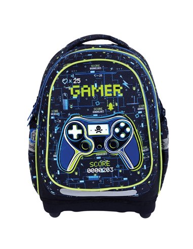 Set micul scolar S-COOL SC3368: Ghiozdan, Penar echipat, Sac sport, Portofel, Gamer