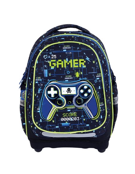Set micul scolar S-COOL SC3368: Ghiozdan, Penar echipat, Sac sport, Portofel, Gamer