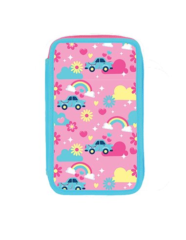 Penar neechipat cu 3 fermoare S-COOL SC3300, Motiv Happy Rainbow