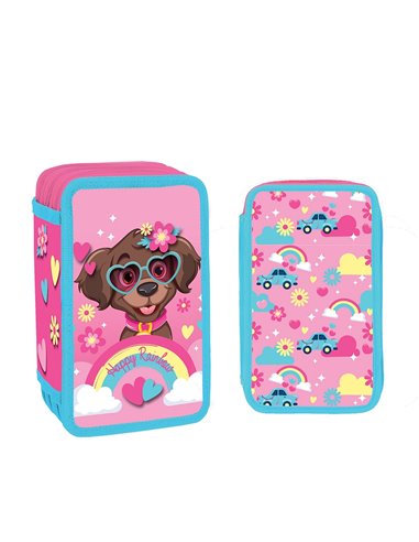 Penar neechipat cu 3 fermoare S-COOL SC3300, Motiv Happy Rainbow