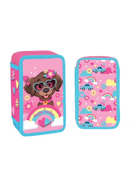 Penar neechipat cu 3 fermoare S-COOL SC3300, Motiv Happy Rainbow