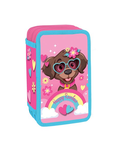 Penar neechipat cu 3 fermoare S-COOL SC3300, Motiv Happy Rainbow