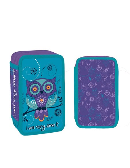 Penar neechipat cu 3 fermoare S-COOL SC3301, Motiv Owl