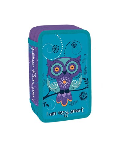 Penar neechipat cu 3 fermoare S-COOL SC3301, Motiv Owl