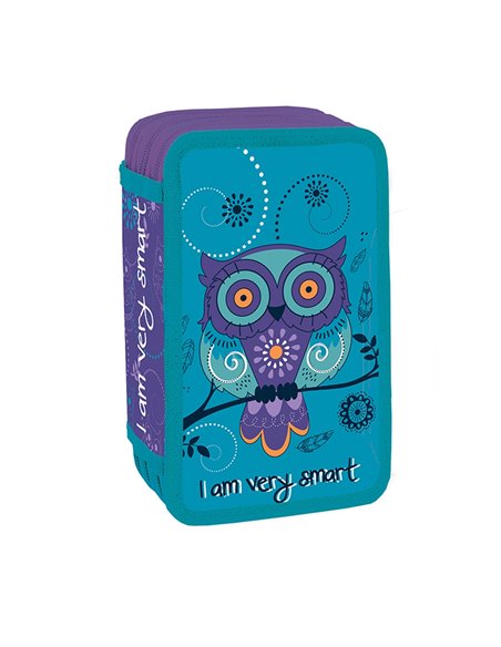 Penar neechipat cu 3 fermoare S-COOL SC3301, Motiv Owl