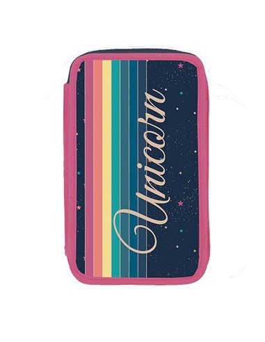 Penar neechipat cu 3 fermoare S-COOL SC3302, Motiv Rainbow