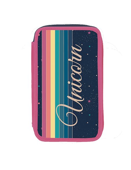 Penar neechipat cu 3 fermoare S-COOL SC3302, Motiv Rainbow