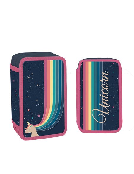 Penar neechipat cu 3 fermoare S-COOL SC3302, Motiv Rainbow