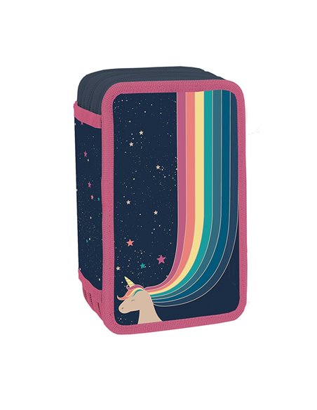 Penar neechipat cu 3 fermoare S-COOL SC3302, Motiv Rainbow