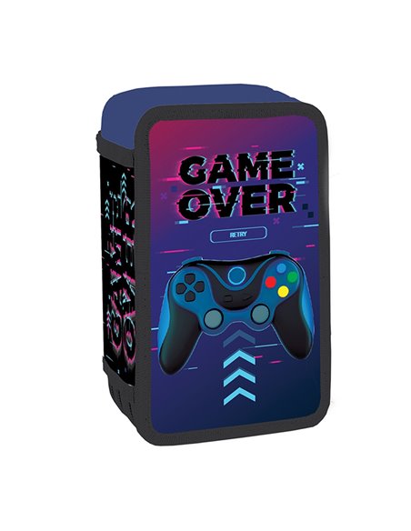 Penar neechipat cu 3 fermoare S-COOL SC3304, Motiv Game over