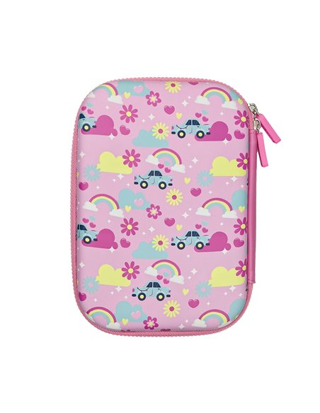 Penar neechipat 3D S-COOL SC3308, 1 fermoar, 22.5 x 15.5 x 6 cm, Motiv Happy rainbow