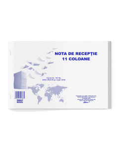 NOTARECEPTIE,Nota de receptie cu TVA 11 coloane A4 carnet 100 file
