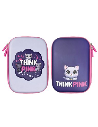 Penar neechipat 3D S-COOL SC3307, 1 fermoar, 22.5 x 15.5 x 6 cm, Motiv Think pink