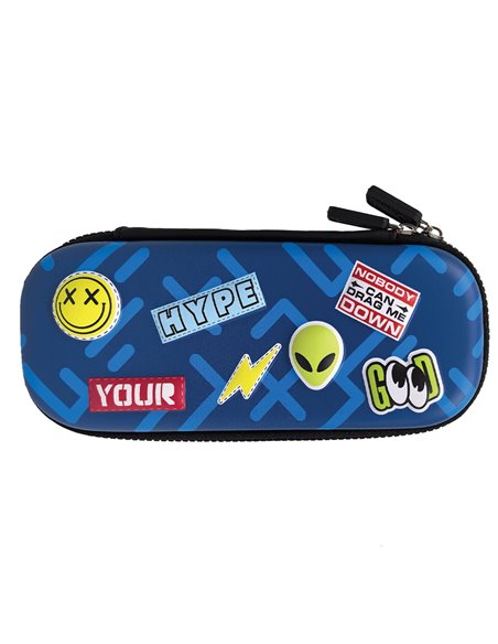 Penar neechipat tip etui 3D S-COOL SC3316, 1 fermoar, Motiv sticker