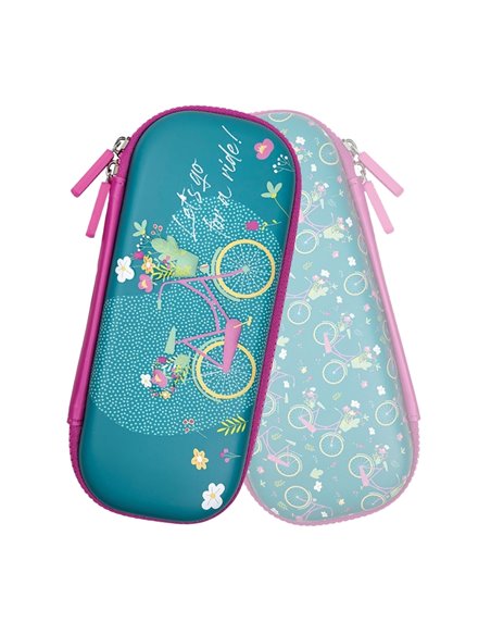 Penar neechipat tip etui 3D S-COOL SC3312, 1 fermoar, Motiv Let's go for a ride