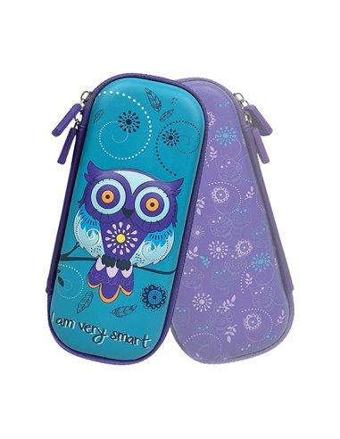 Penar neechipat tip etui 3D S-COOL SC3313, 1 fermoar, Motiv Owl