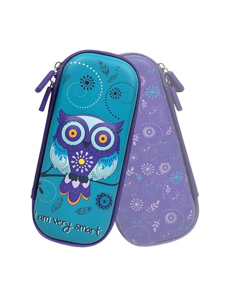 Penar neechipat tip etui 3D S-COOL SC3313, 1 fermoar, Motiv Owl
