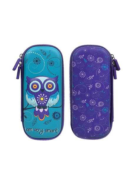 Penar neechipat tip etui 3D S-COOL SC3313, 1 fermoar, Motiv Owl