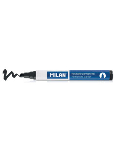 16428122-12,Marker permanent varf tesit Negru MILAN - Set 12