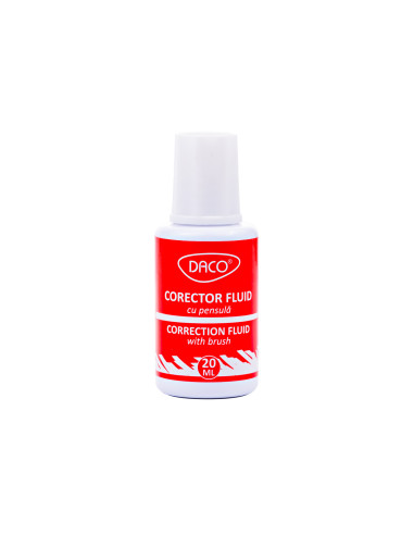 CF001-10,Corector fluid cu pensula 20 ml DACO - Set 10