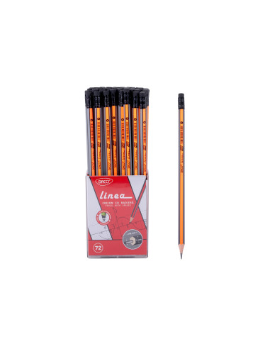 CG102-72,Creion negru cu radiera Linea HB DACO - Set 72