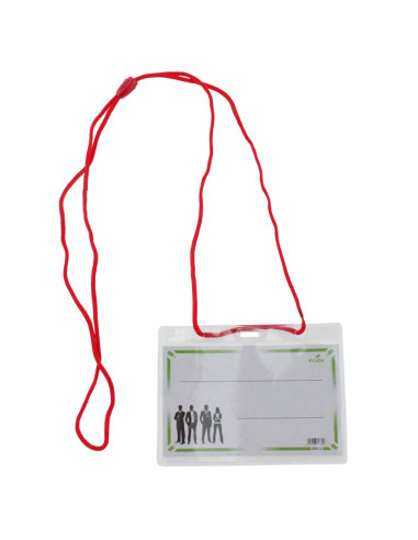 54002R-100,Ecuson orizontal cu snur Rosu ECADA - Set 100