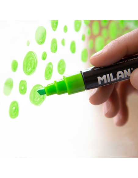 591296012-12,Marker pentru sticla Fluoglass Verde MILAN - Set 12