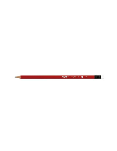 0712170312-12,Creion grafit cu radiera hexagonal HB MILAN - Set 12