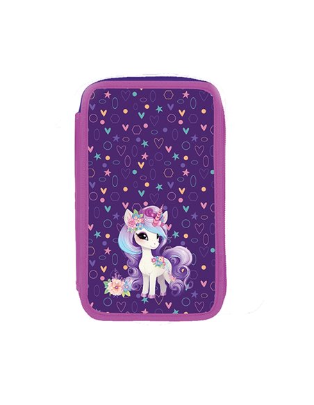 Penar echipat cu 2 fermoare S-COOL SC3278, 29 piese, Magical unicorn