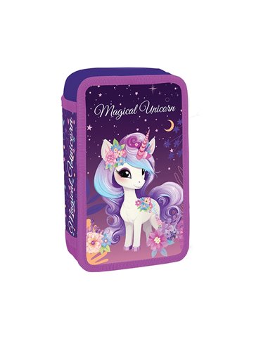 Penar echipat cu 2 fermoare S-COOL SC3278, 29 piese, Magical unicorn
