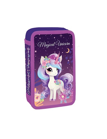 Penar echipat cu 2 fermoare S-COOL SC3278, 29 piese, Magical unicorn