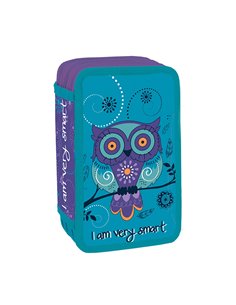 Penar echipat cu 3 fermoare S-COOL SC3286, 39 piese, Owl