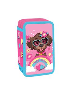 Penar echipat cu 3 fermoare S-COOL SC3284, 39 piese, Happy Rainbow 