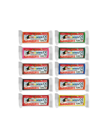 PL1210-24,Plastilina 50 g Monocolora DACO - Set 24