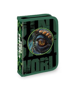 Penar echipat cu 1 fermoar si 2 extensii YOLLO YL141, 30 piese, Dinosaur World 