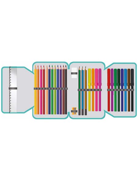 Penar echipat cu 1 fermoar si 2 extensii YOLLO YL143, 30 piese, Space Explorer