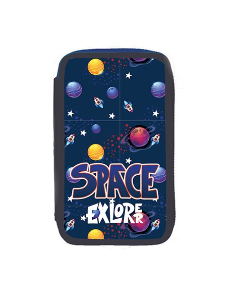 Penar echipat cu 3 fermoare YOLLO YL151, 38 piese, Space Explorer