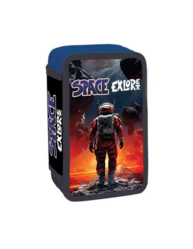 Penar echipat cu 3 fermoare YOLLO YL151, 38 piese, Space Explorer
