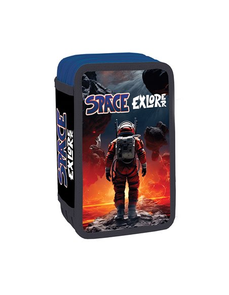 Penar echipat cu 3 fermoare YOLLO YL151, 38 piese, Space Explorer